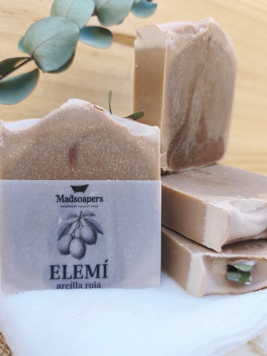 Jabón artesanal de elemà y arcilla roja